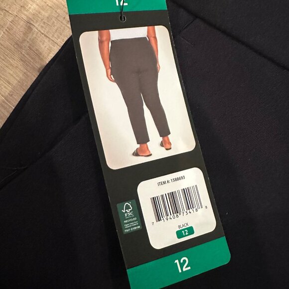 BANANA REPUBLIC WOMENS BLACK SIZE 12 TAPERED PULL ON PANTS NEW - Picture 4 of 11